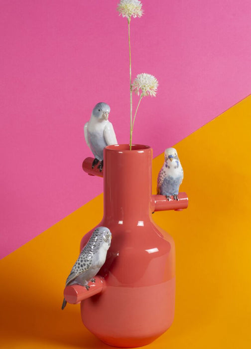 Lladro Parrot Parade Vase