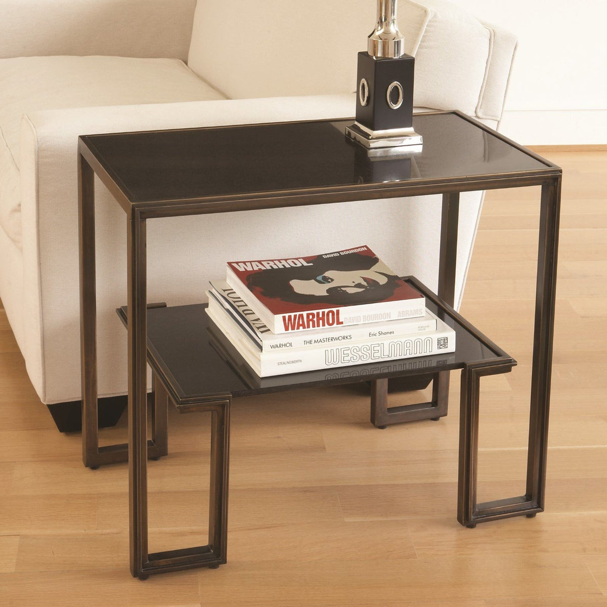 Global Views Bronze One Up Accent Table