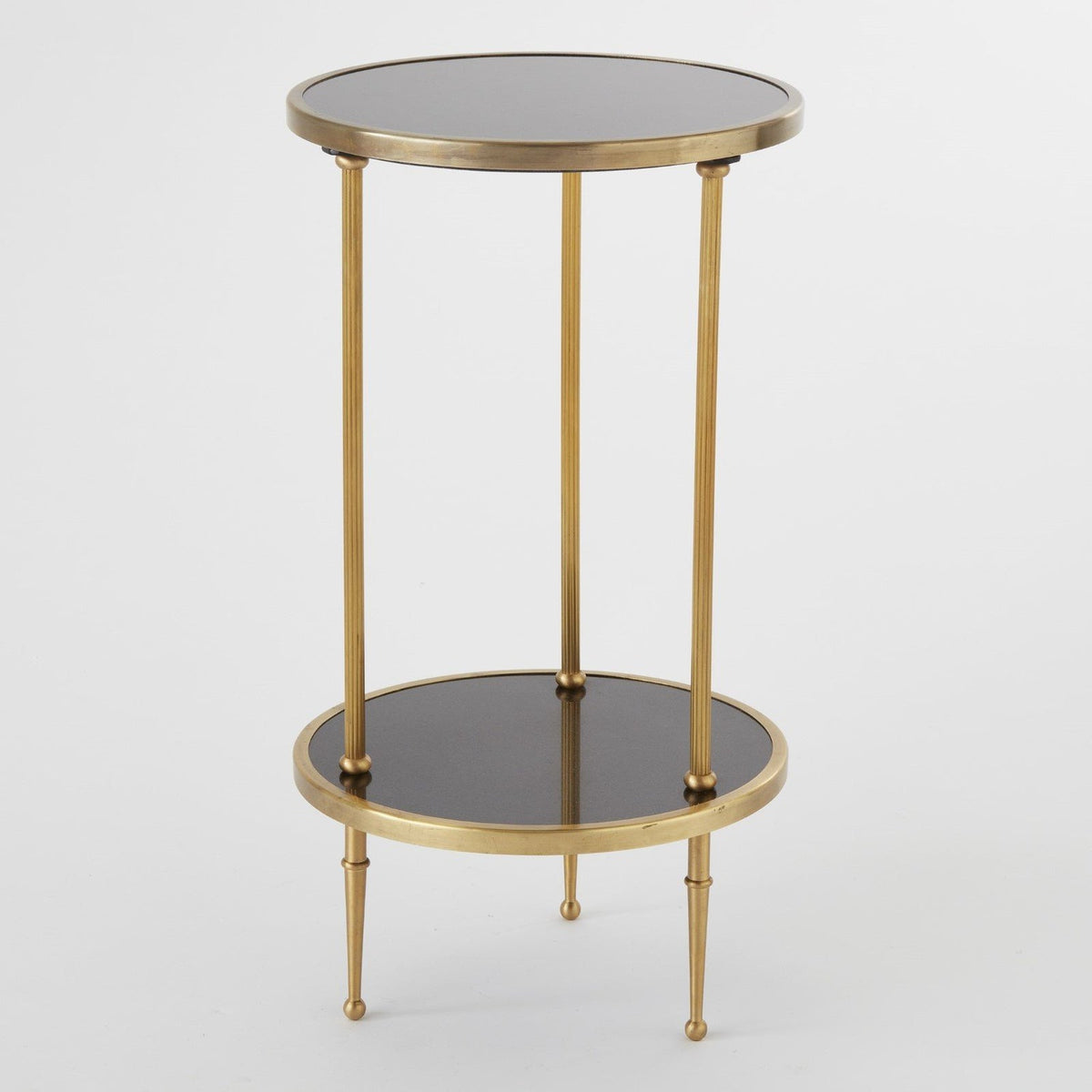 Global Views Antique Brass Petite Two Tier Table