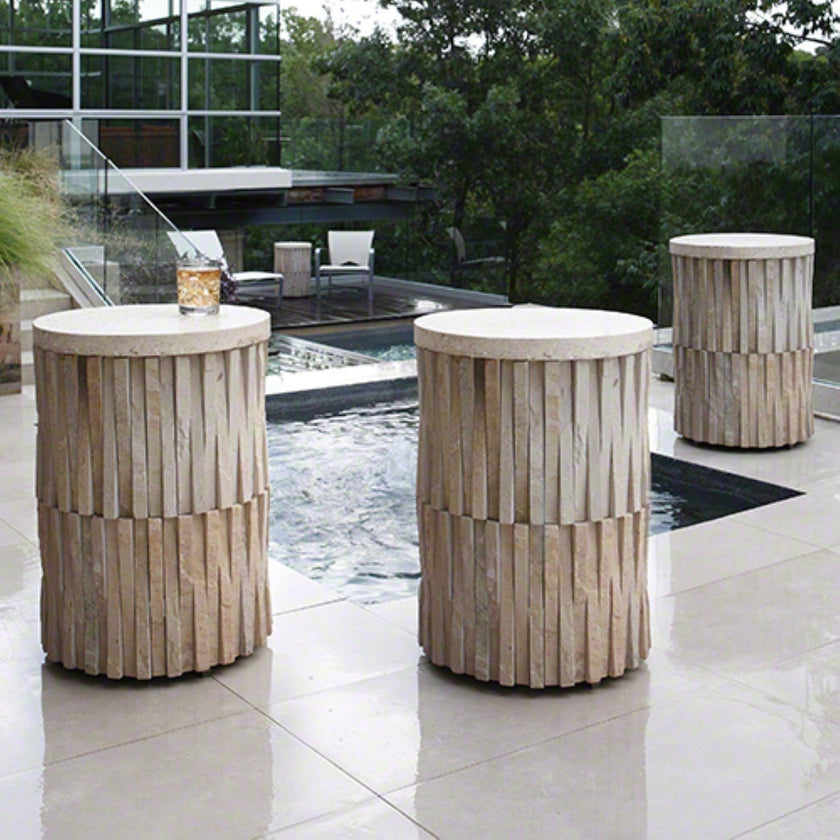 Global Views Round Teeter Totter Stone Table
