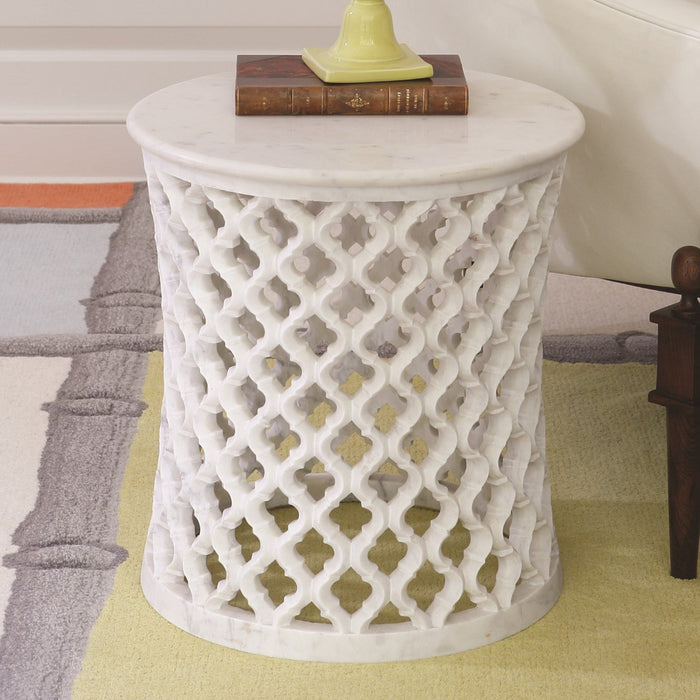 Global Views Marble Arabesque Side Table