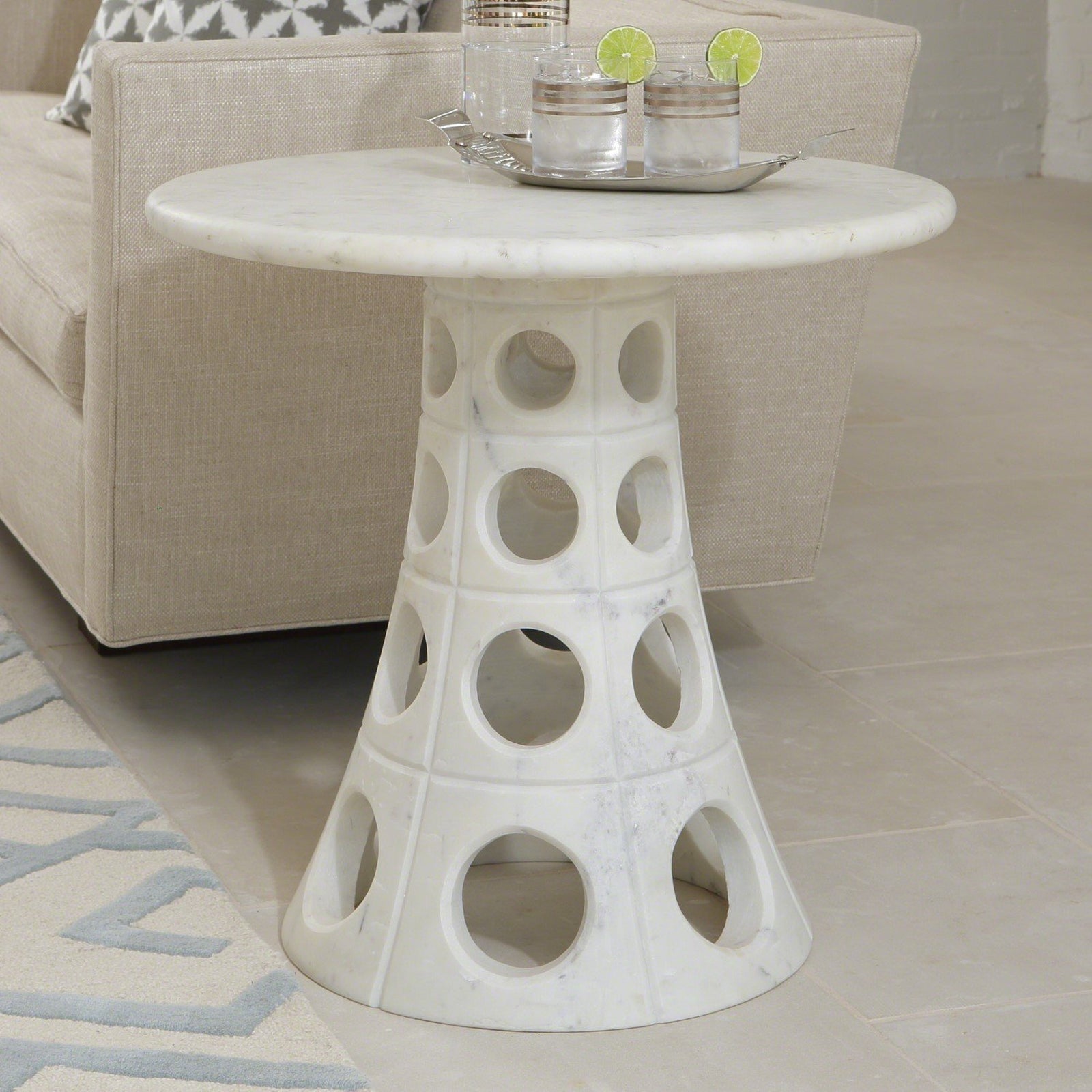 Global Views Taper Circle Side Table