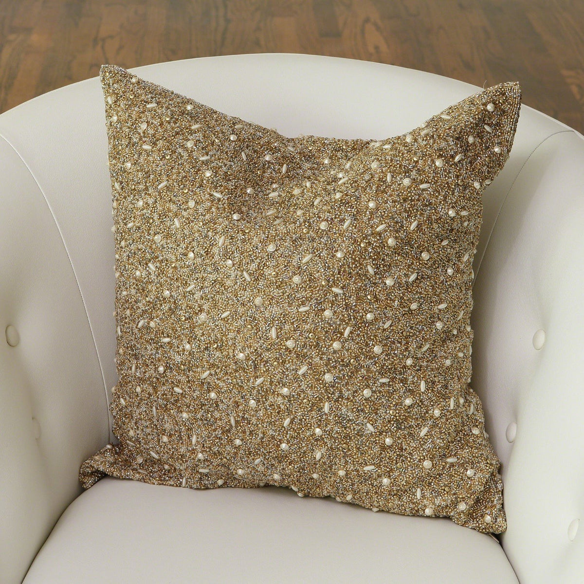 Global Views Golden Beaded Pillow
