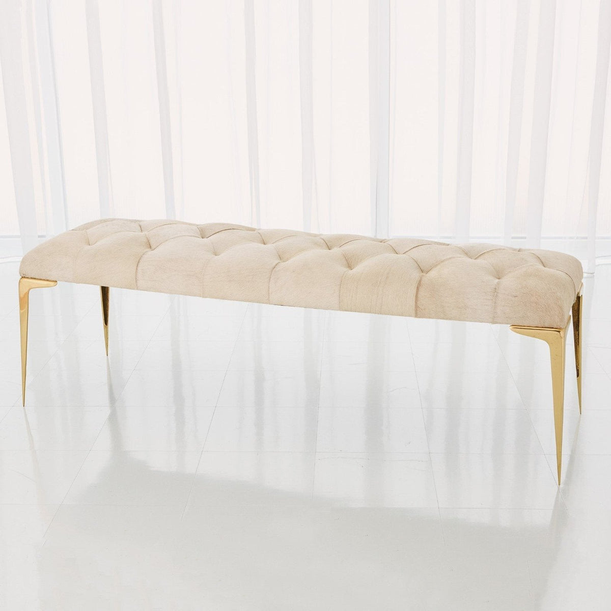 Global Views Stiletto Bench Hair-on-Hide
