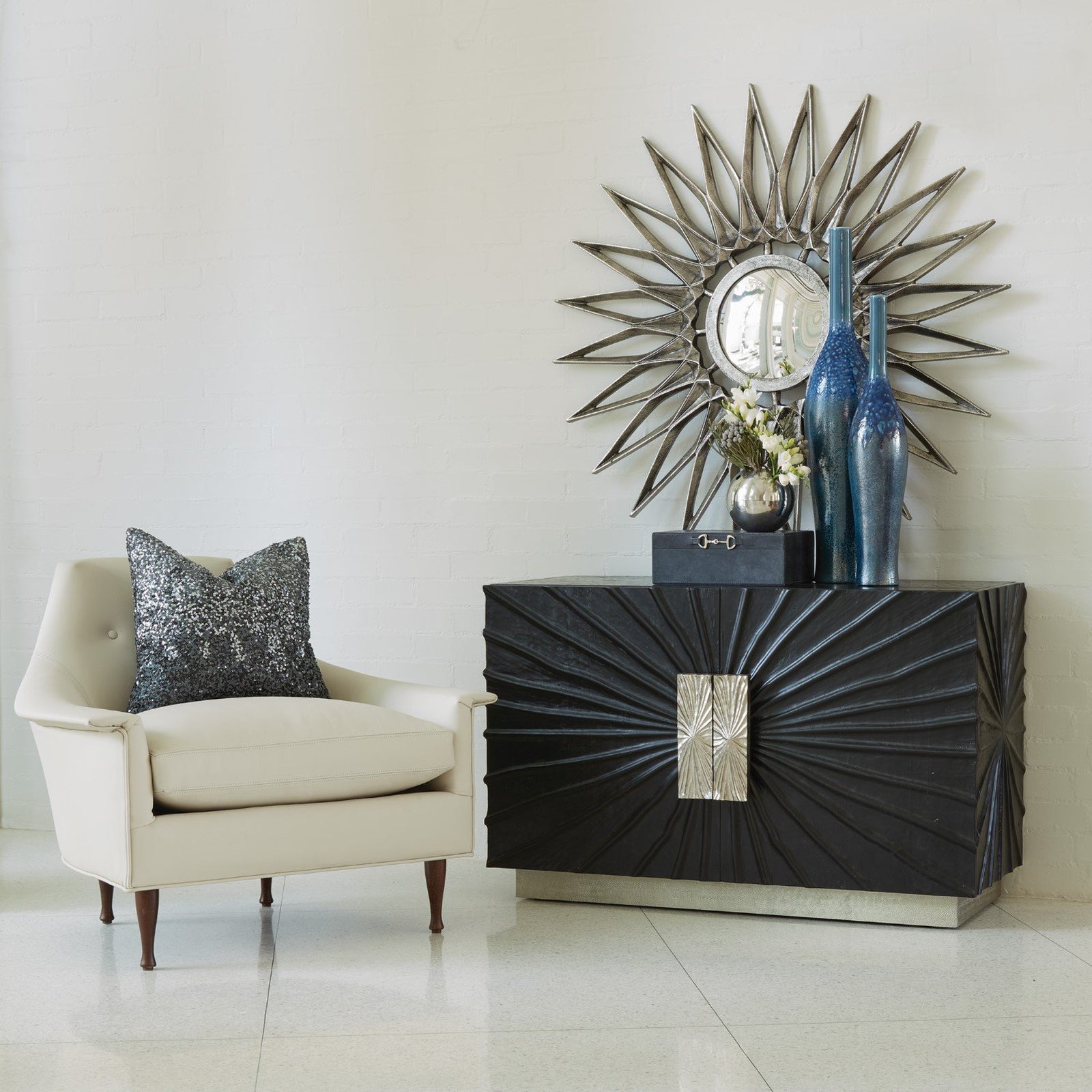 Global Views Pleated Two Door Cabinet