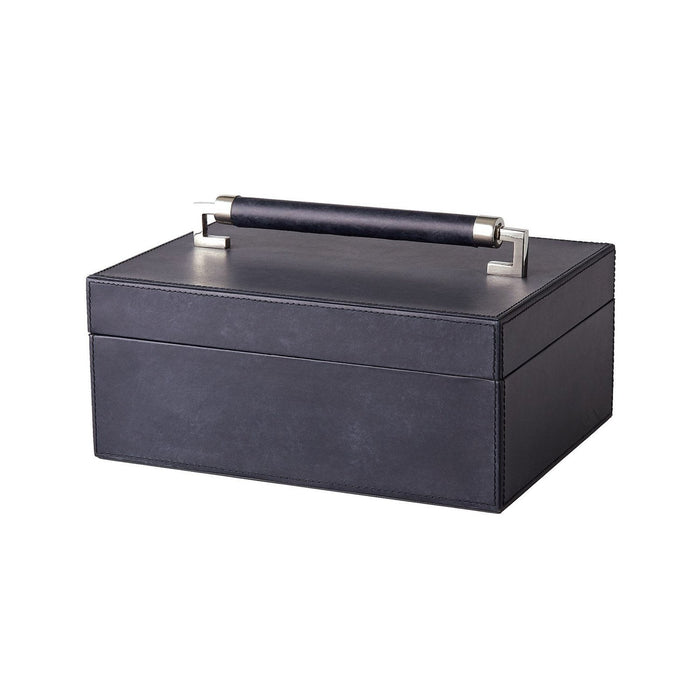 Global Views Wrapped Leather Handle Box