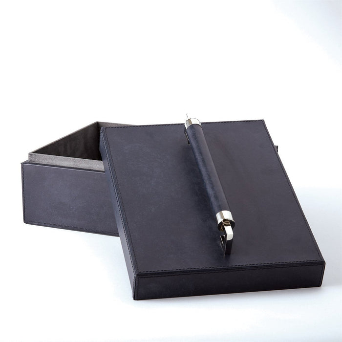 Global Views Wrapped Leather Handle Box