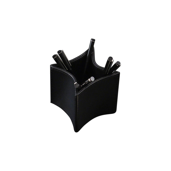Global Views Folded Leather Pencil Cup
