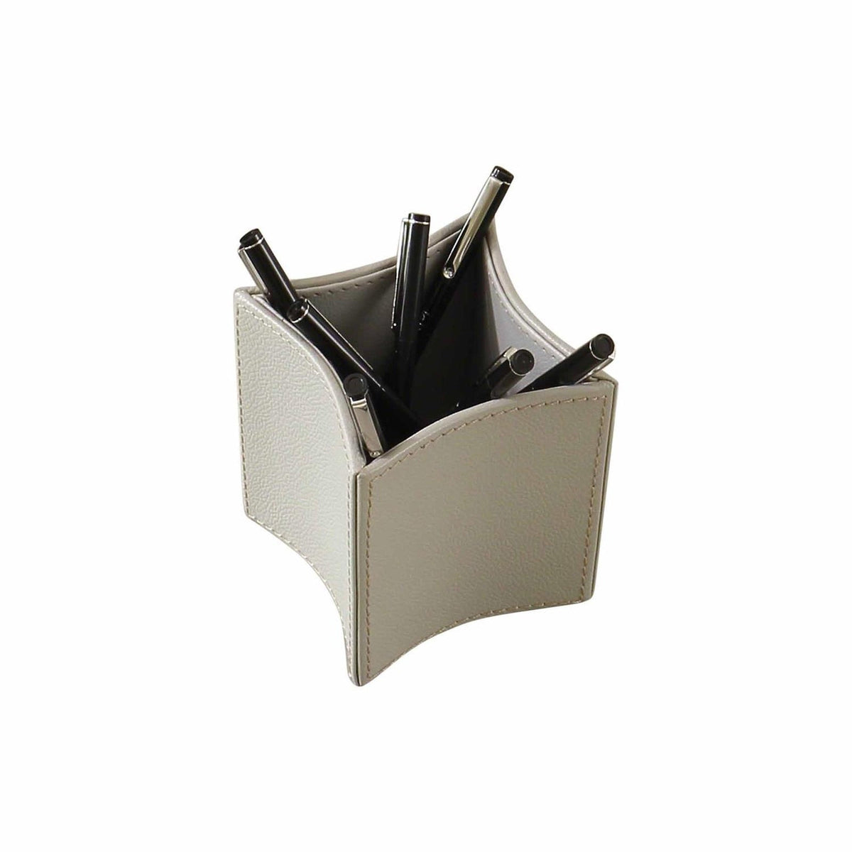 Global Views Folded Leather Pencil Cup