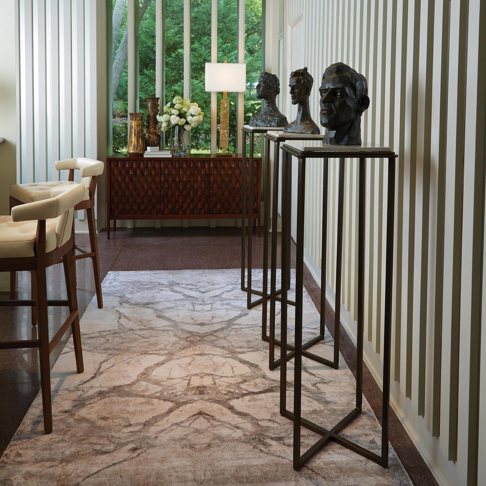 Global Views Mirror Match Marble Rug-Neutrals