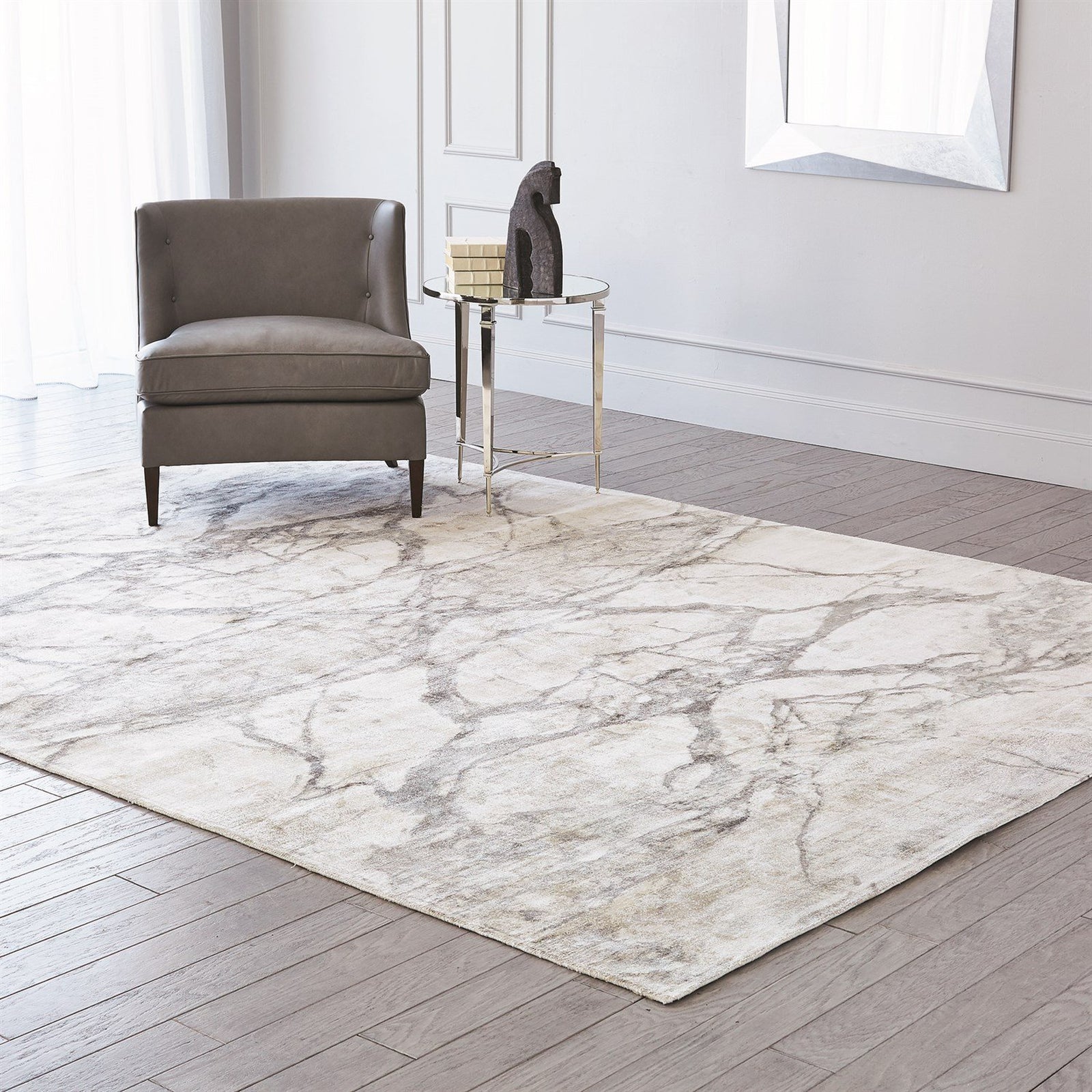 Global Views Mirror Match Marble Rug-Neutrals