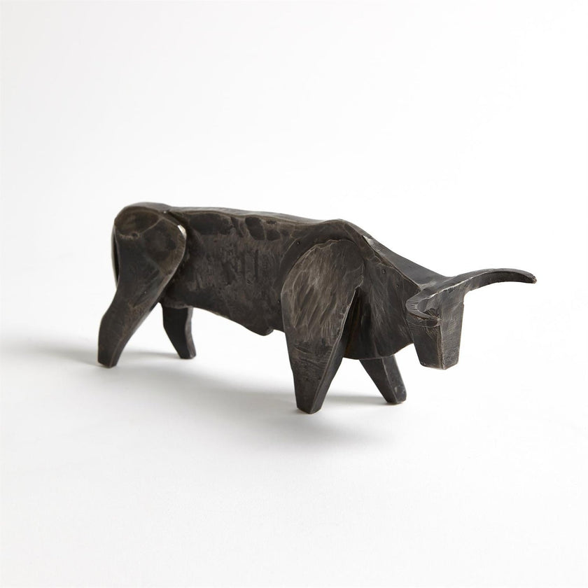Global Views Natural Iron Bull Sculpture