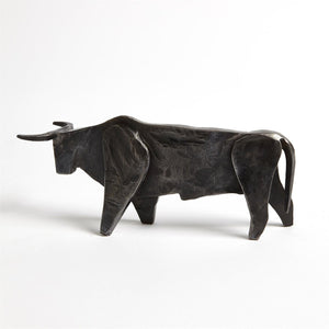 Global Views Natural Iron Bull Sculpture