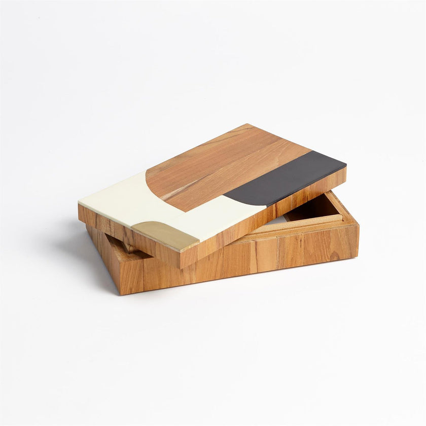 Global Views Black Ivory Wooden Inlaid Box