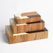 Global Views Wooden Inlaid Box-Black/Ivory