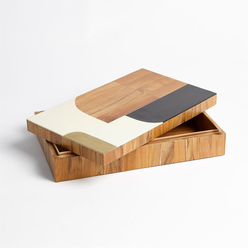 Global Views Black Ivory Wooden Inlaid Box