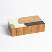 Global Views Wooden Inlaid Box-Black/Ivory