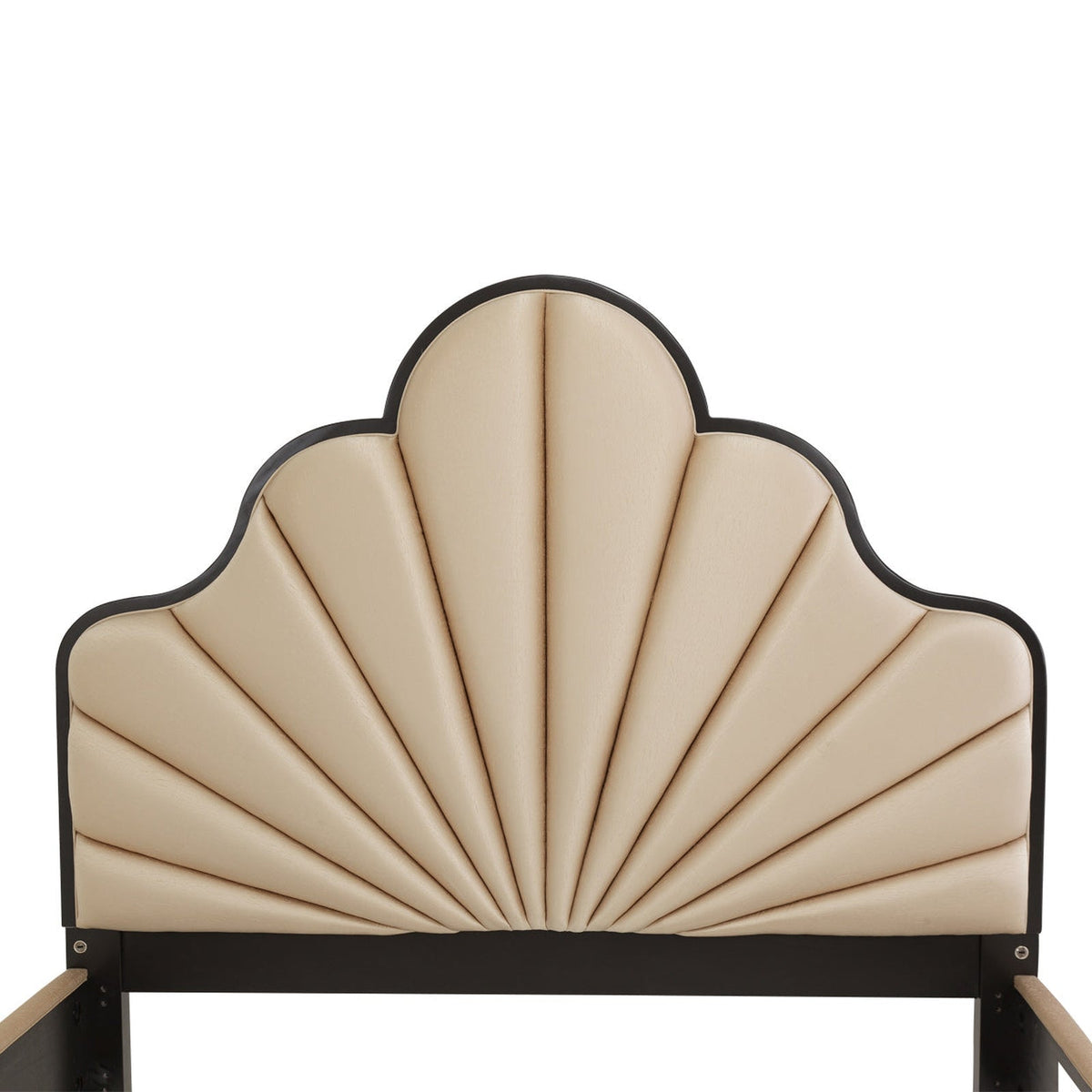 Michael Amini Malibu Crest Crotch Mahogany Scalloped Panel Bed