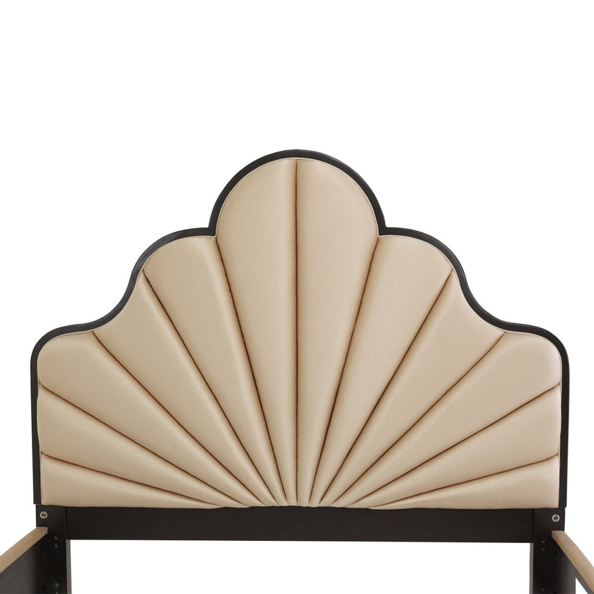Michael Amini Malibu Crest Crotch Mahogany Scalloped Panel Bed