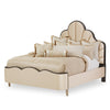 Michael Amini Malibu Crest Crotch Mahogany Scalloped Panel Bed