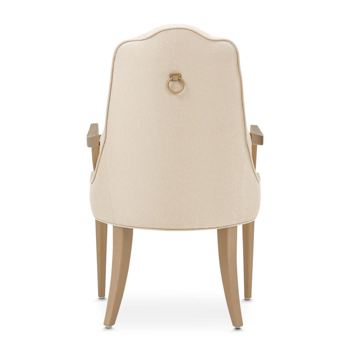 Michael Amini Malibu Crest Crotch Mahogany Arm Chair