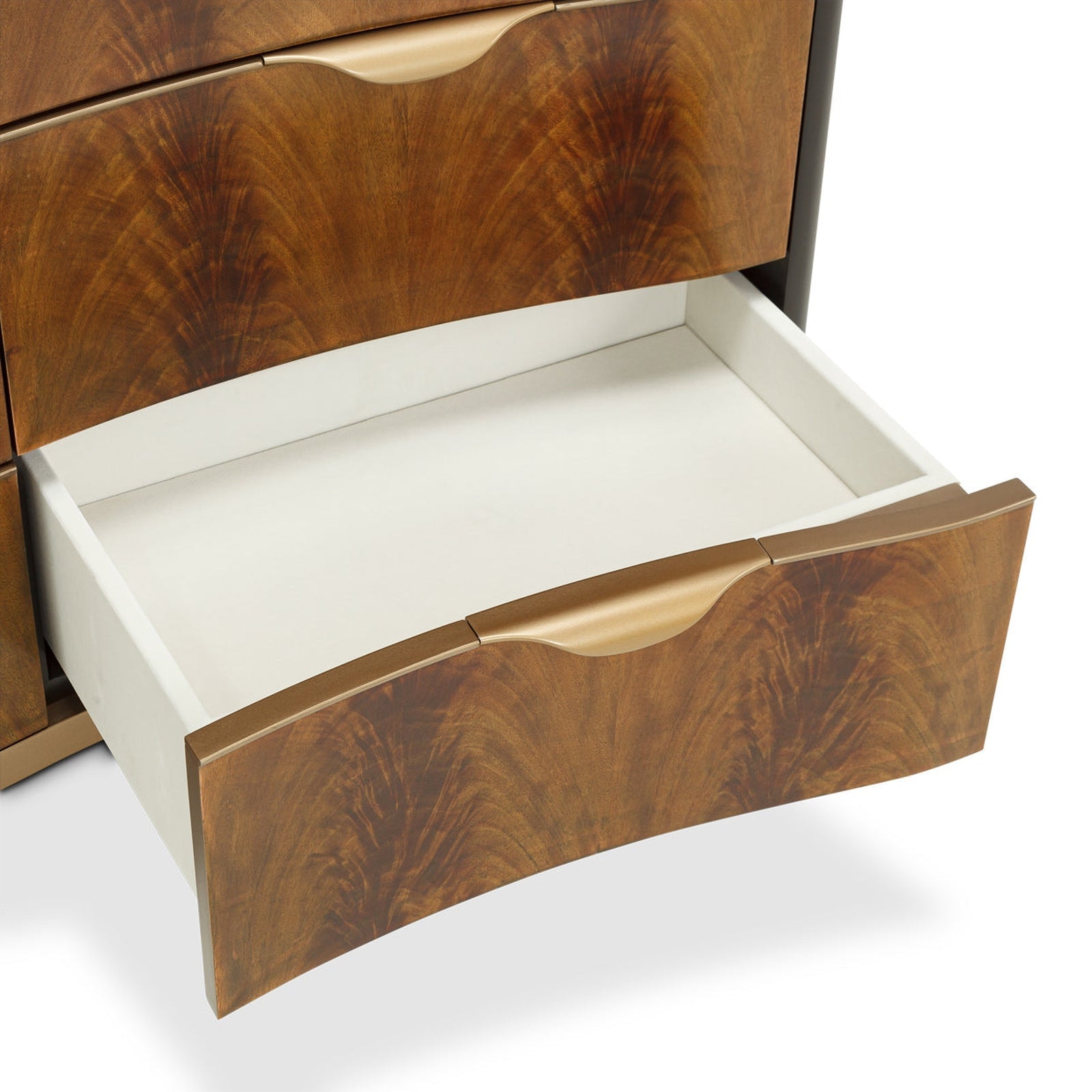 Michael Amini Malibu Crest Crotch Mahogany Storage Dresser