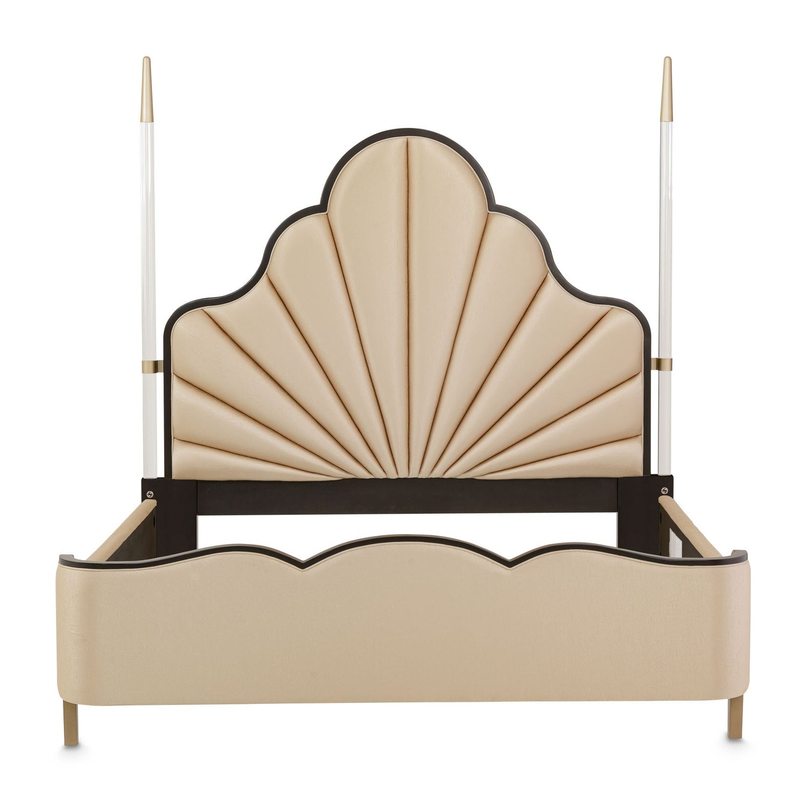 Michael Amini Malibu Crest Crotch Mahogany Scalloped Poster Bed