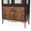 Michael Amini Malibu Crest Crotch Mahogany Display Cabinet