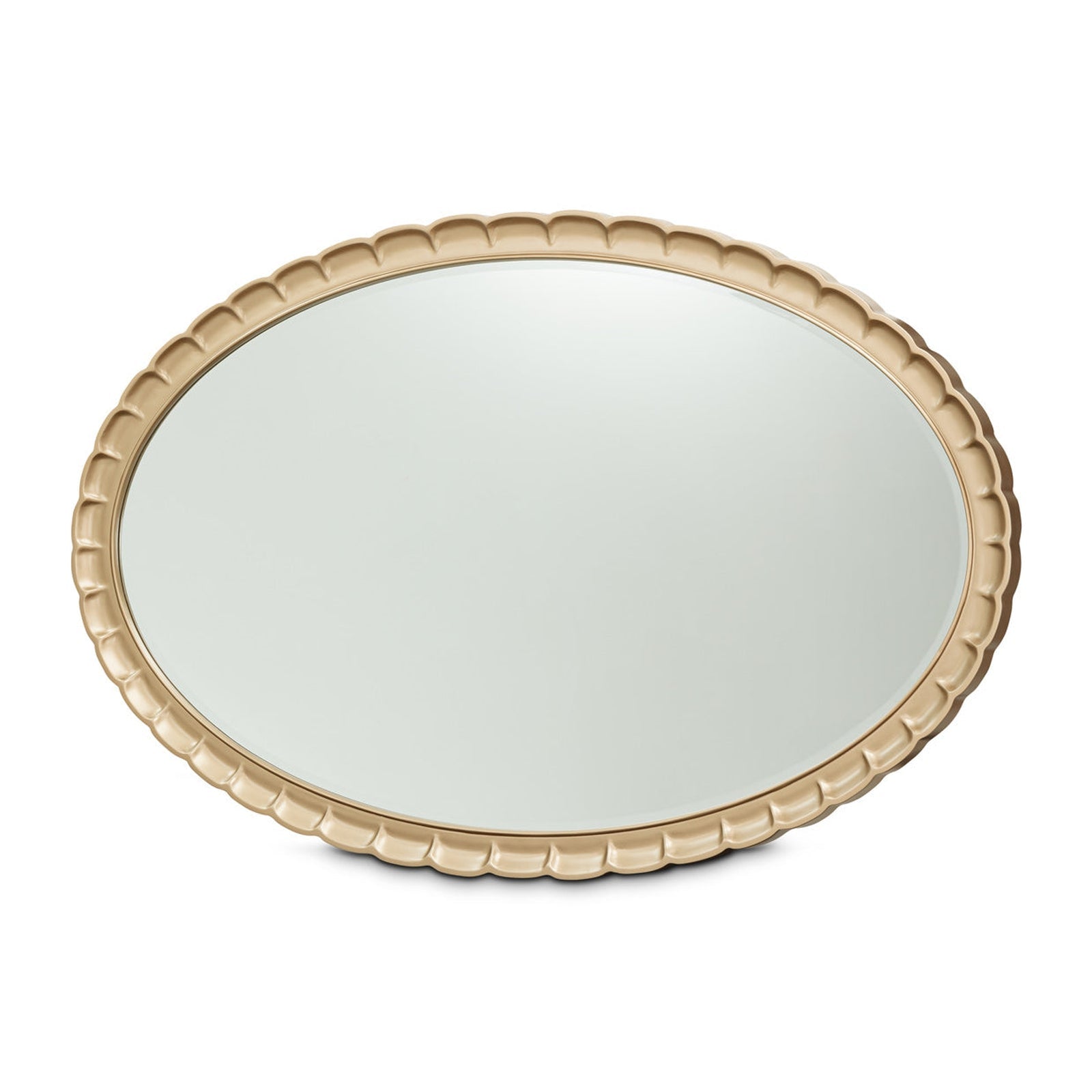 Michael Amini Malibu Crest Crotch Mahogany Oval Wall Mirror