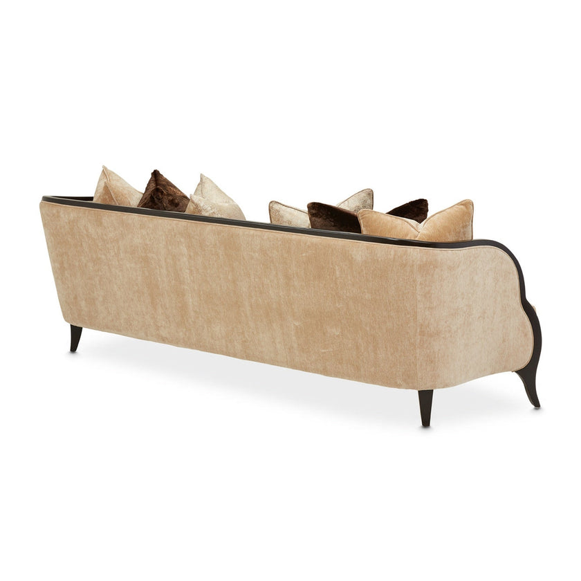 Michael Amini Malibu Crest Crotch Mahogany Sofa