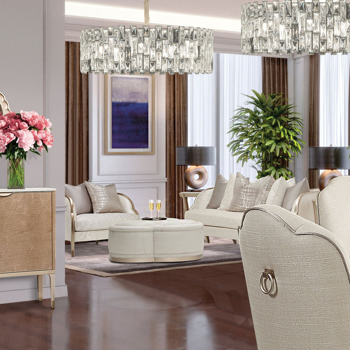 Michael Amini Malibu Crest & Half Accent Chair
