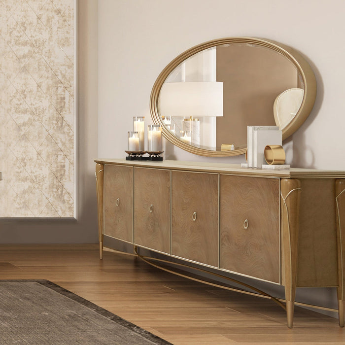 Michael Amini Villa Cherie Caramel Sideboard Mirror