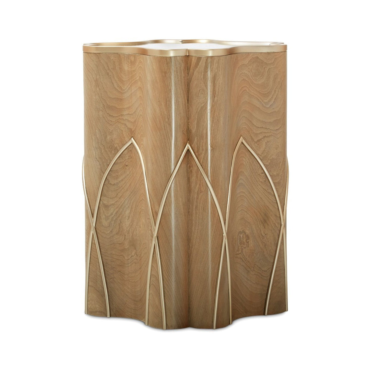 Michael Amini Villa Cherie Caramel Chairside Table