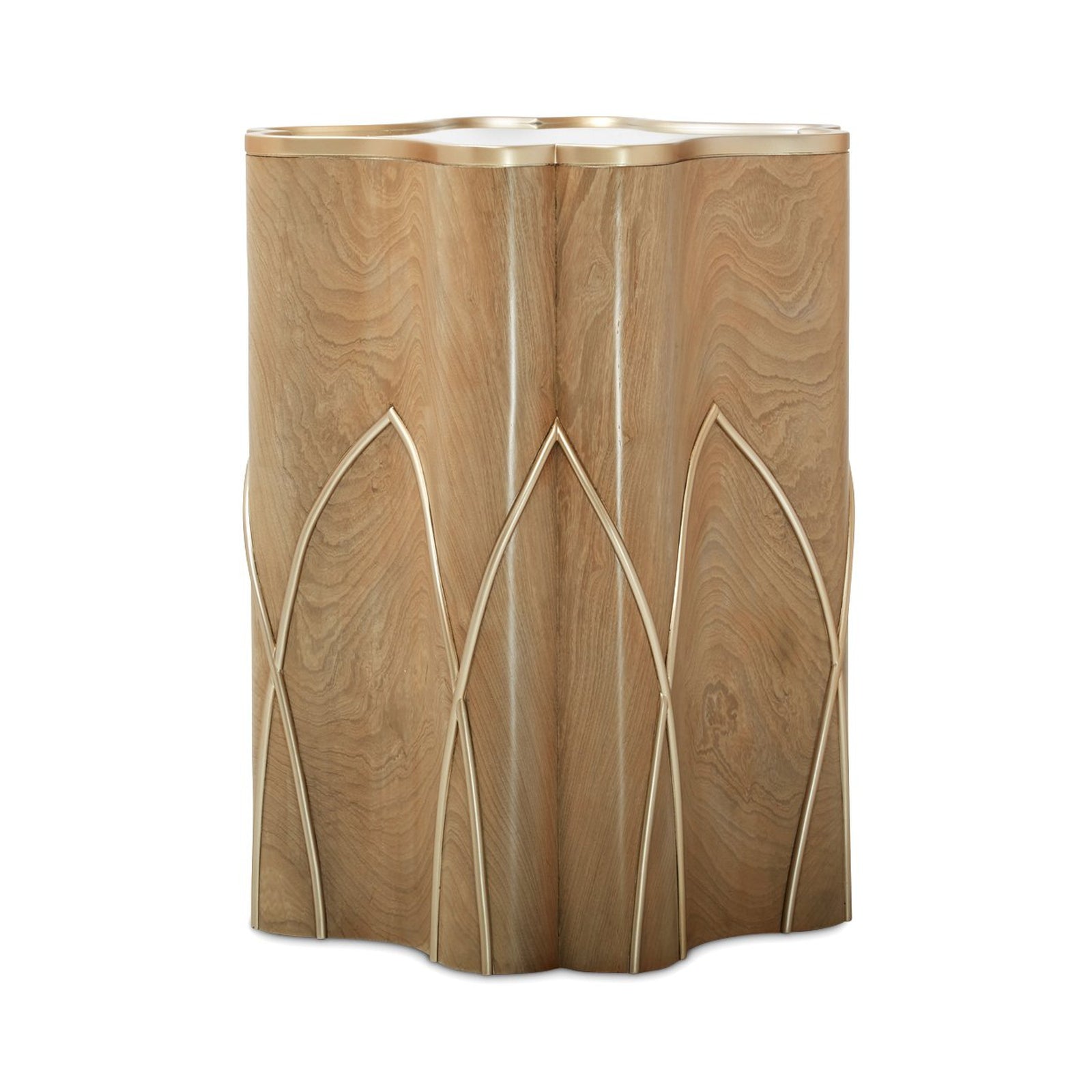 Michael Amini Villa Cherie Caramel Chairside Table