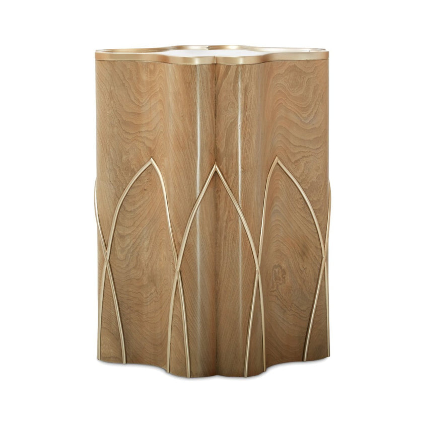 Michael Amini Villa Cherie Caramel Chairside Table