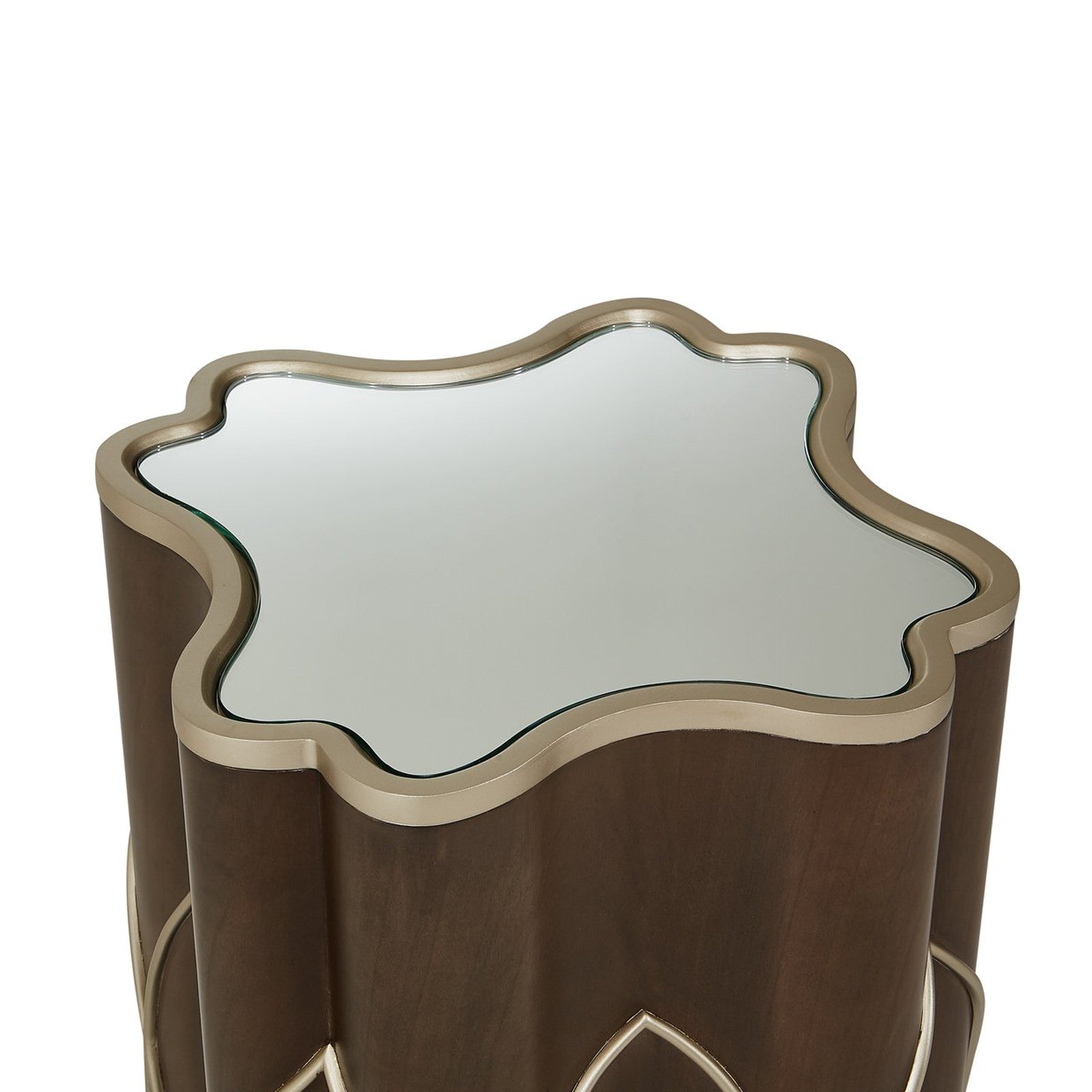 Michael Amini Villa Cherie Hazelnut Side Table