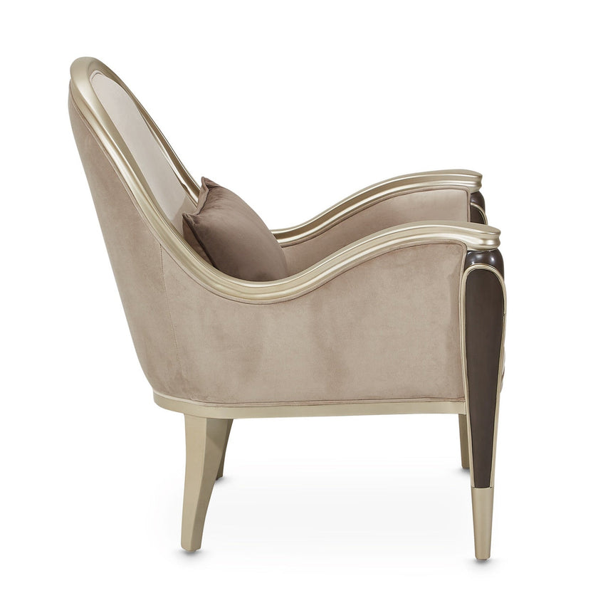 Michael Amini Villa Cherie Hazelnut Accent Chair