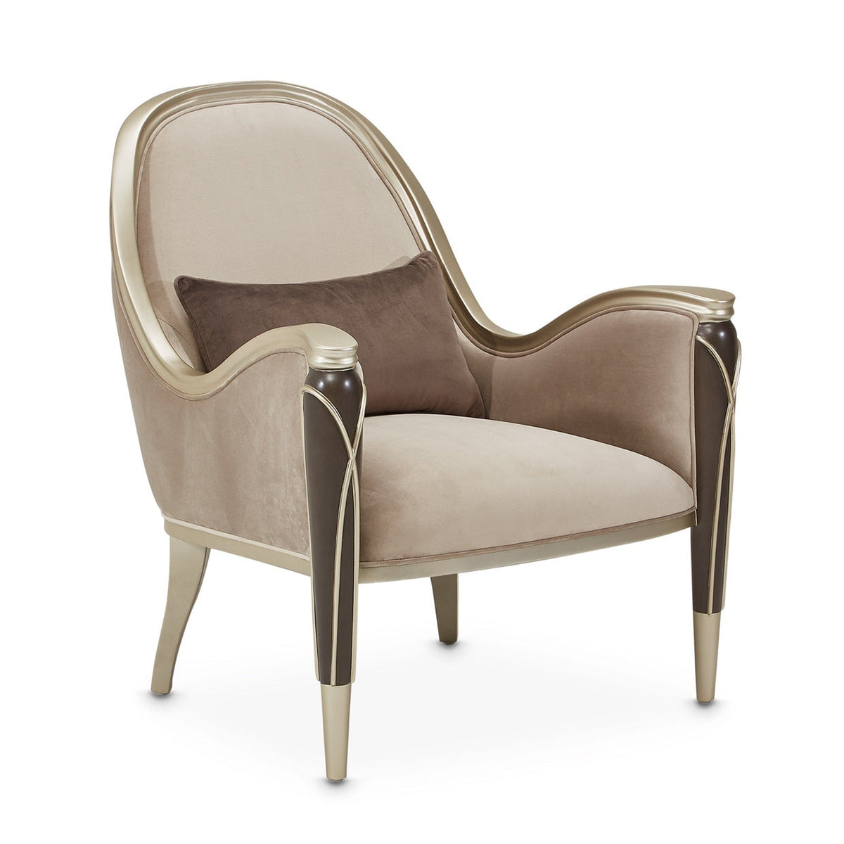 Michael Amini Villa Cherie Hazelnut Accent Chair