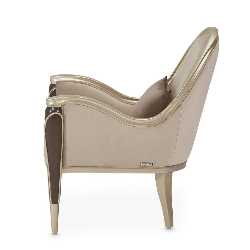 Michael Amini Villa Cherie Hazelnut Accent Chair
