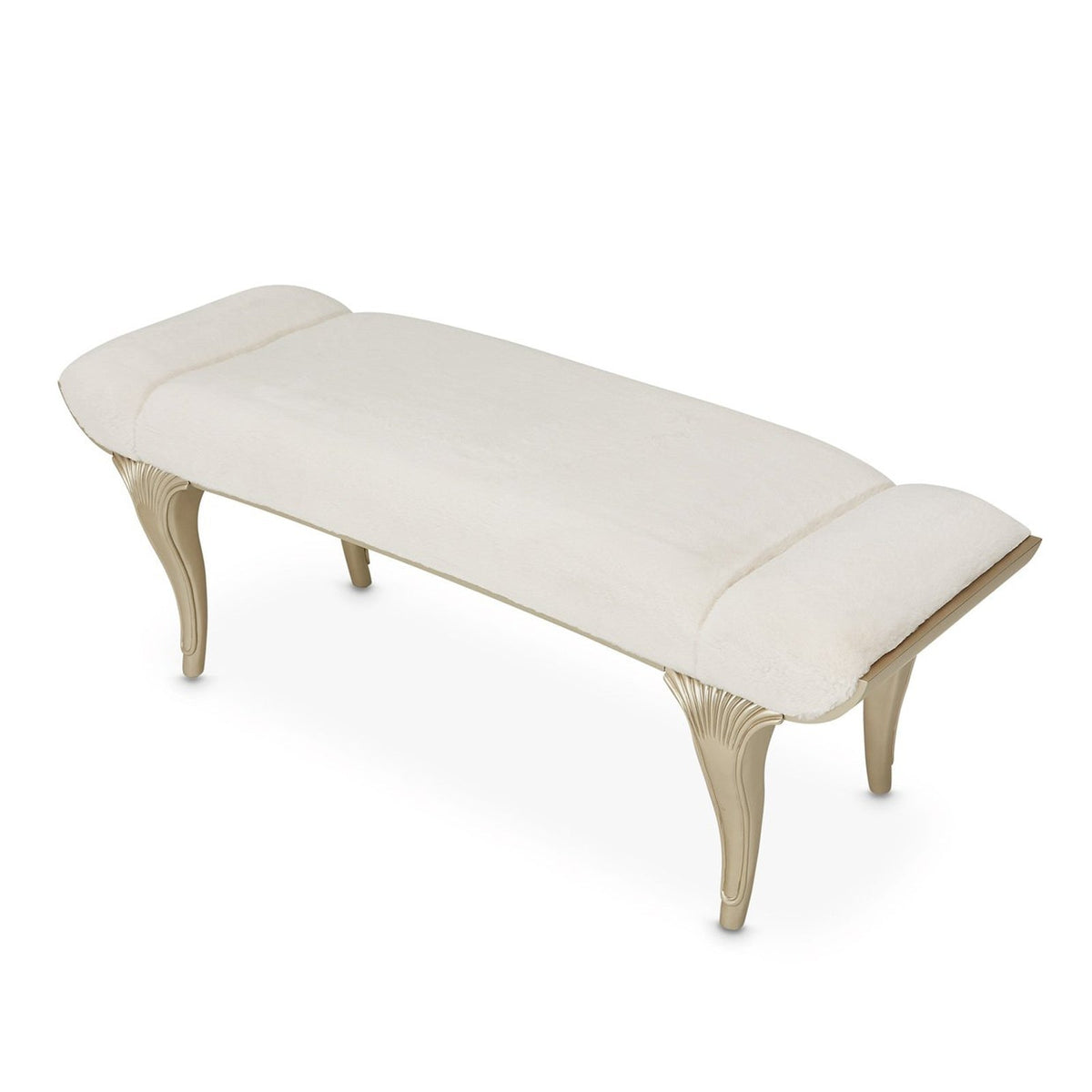Michael Amini Villa Cherie Hazelnut Bed Bench