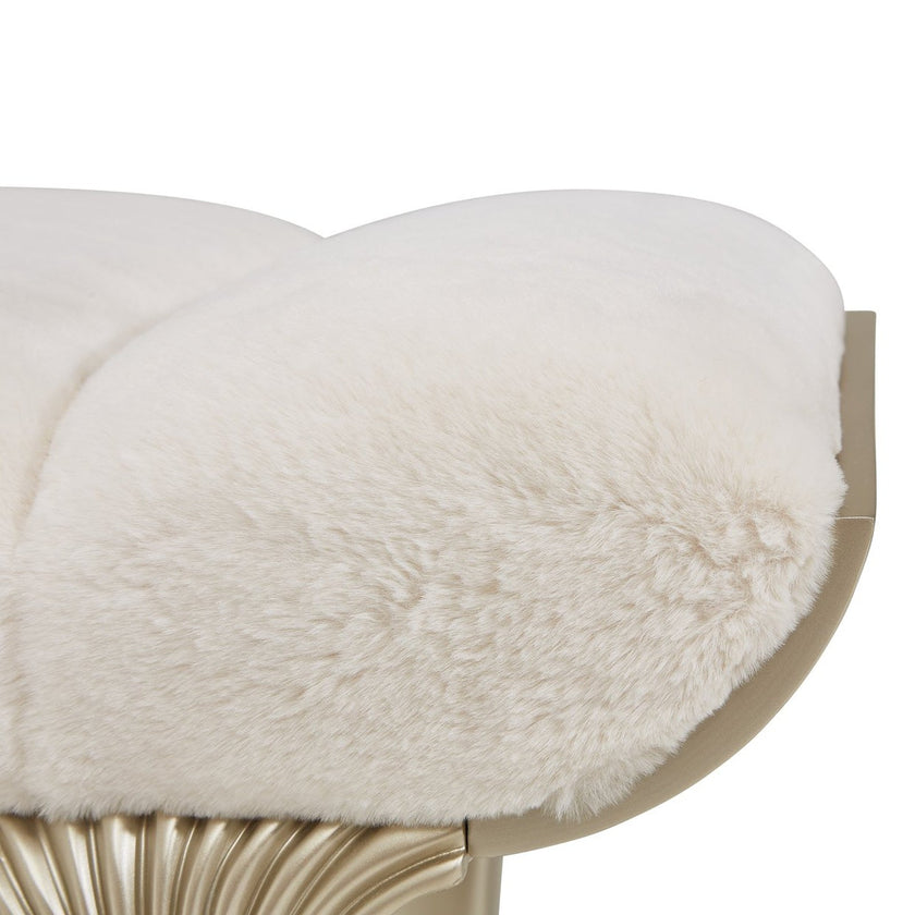 Michael Amini Villa Cherie Hazelnut Bed Bench