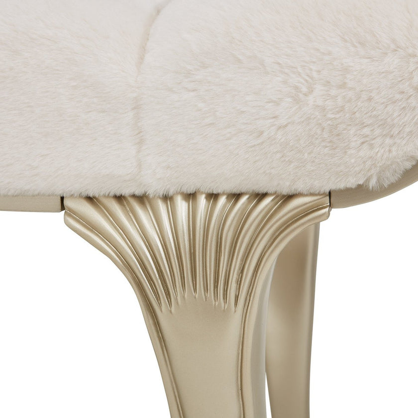 Michael Amini Villa Cherie Hazelnut Bed Bench