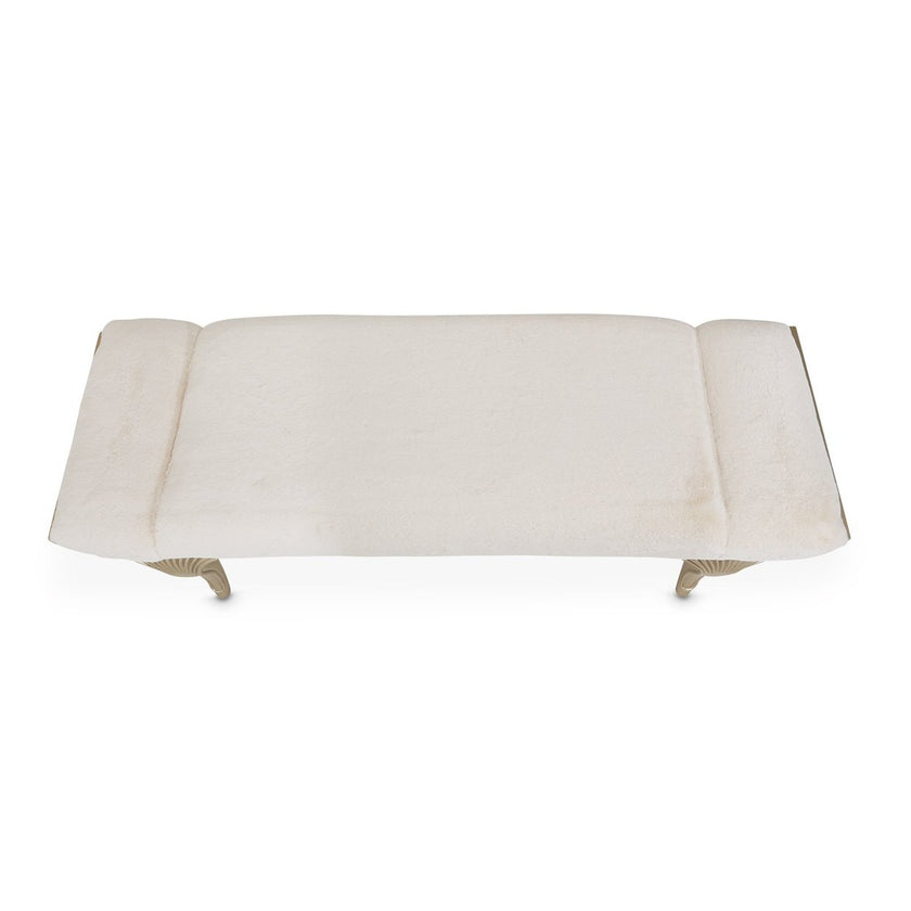 Michael Amini Villa Cherie Hazelnut Bed Bench