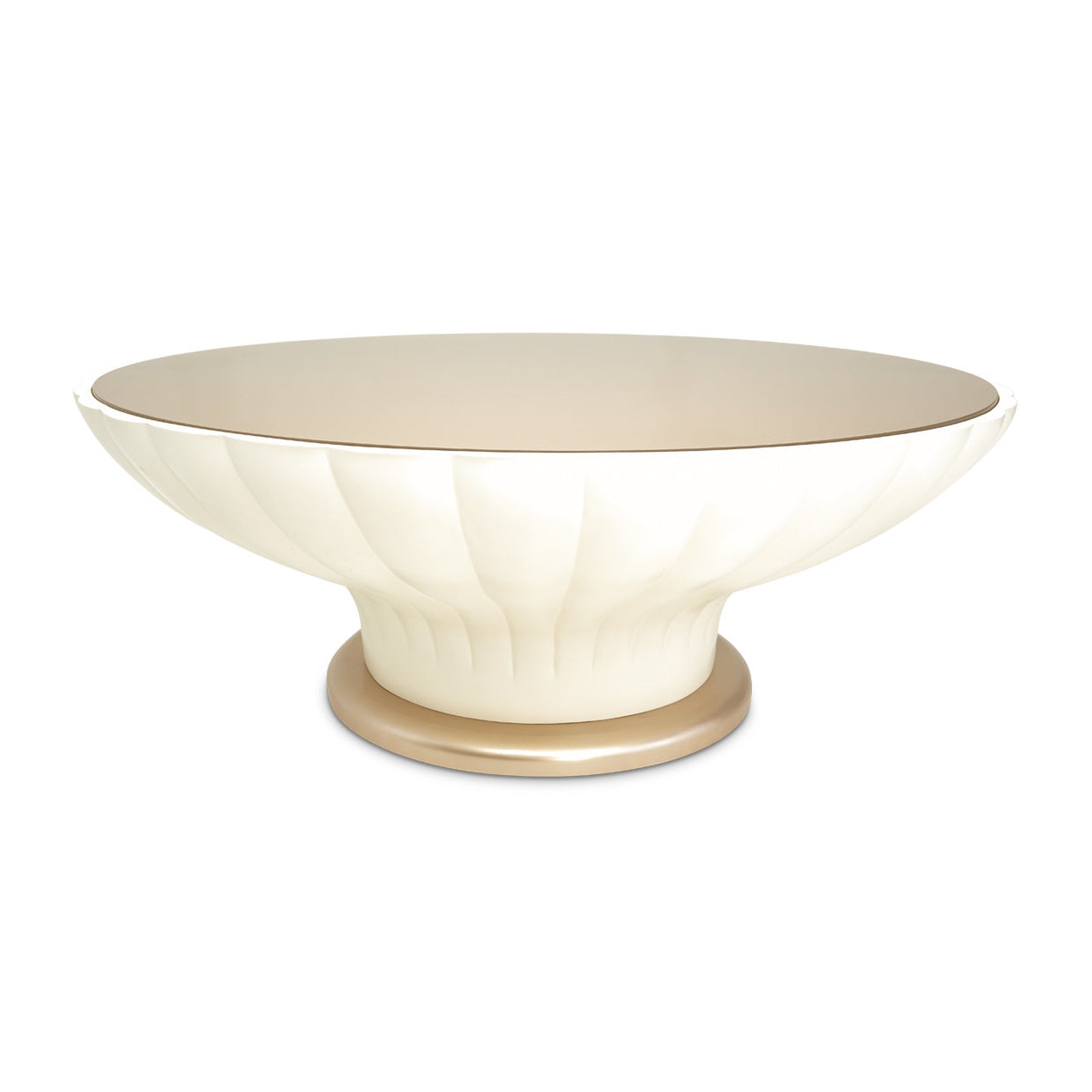 Michael Amini La Rachelle Round Scalloped Cocktail Table