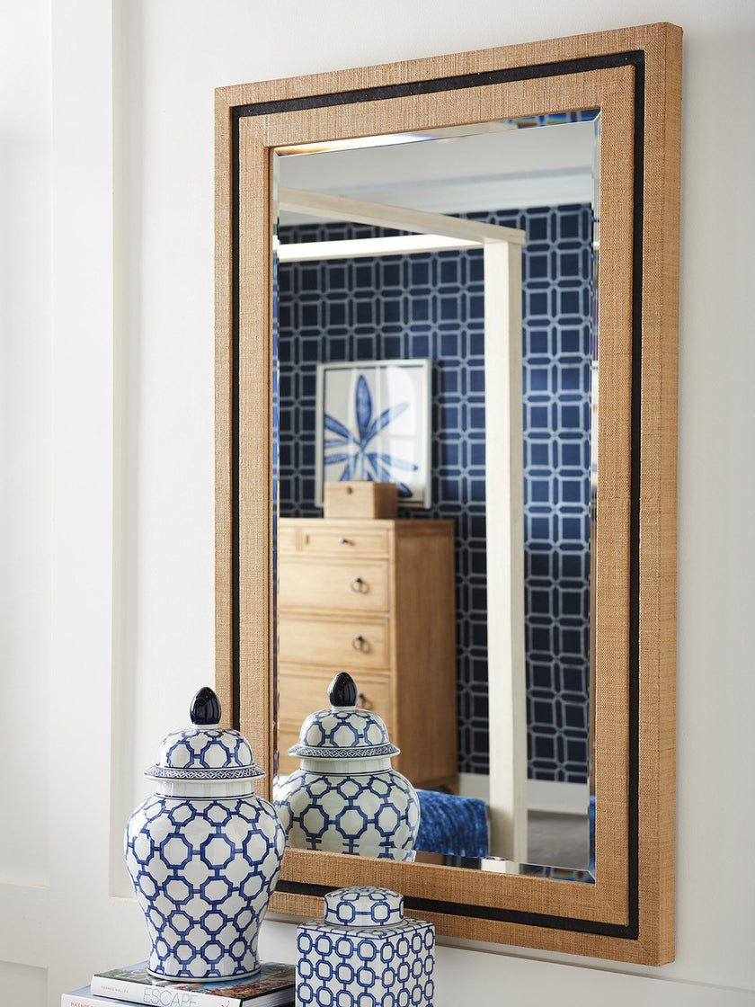 Barclay Butera Newport La Costa Rectangular Raffia Mirror