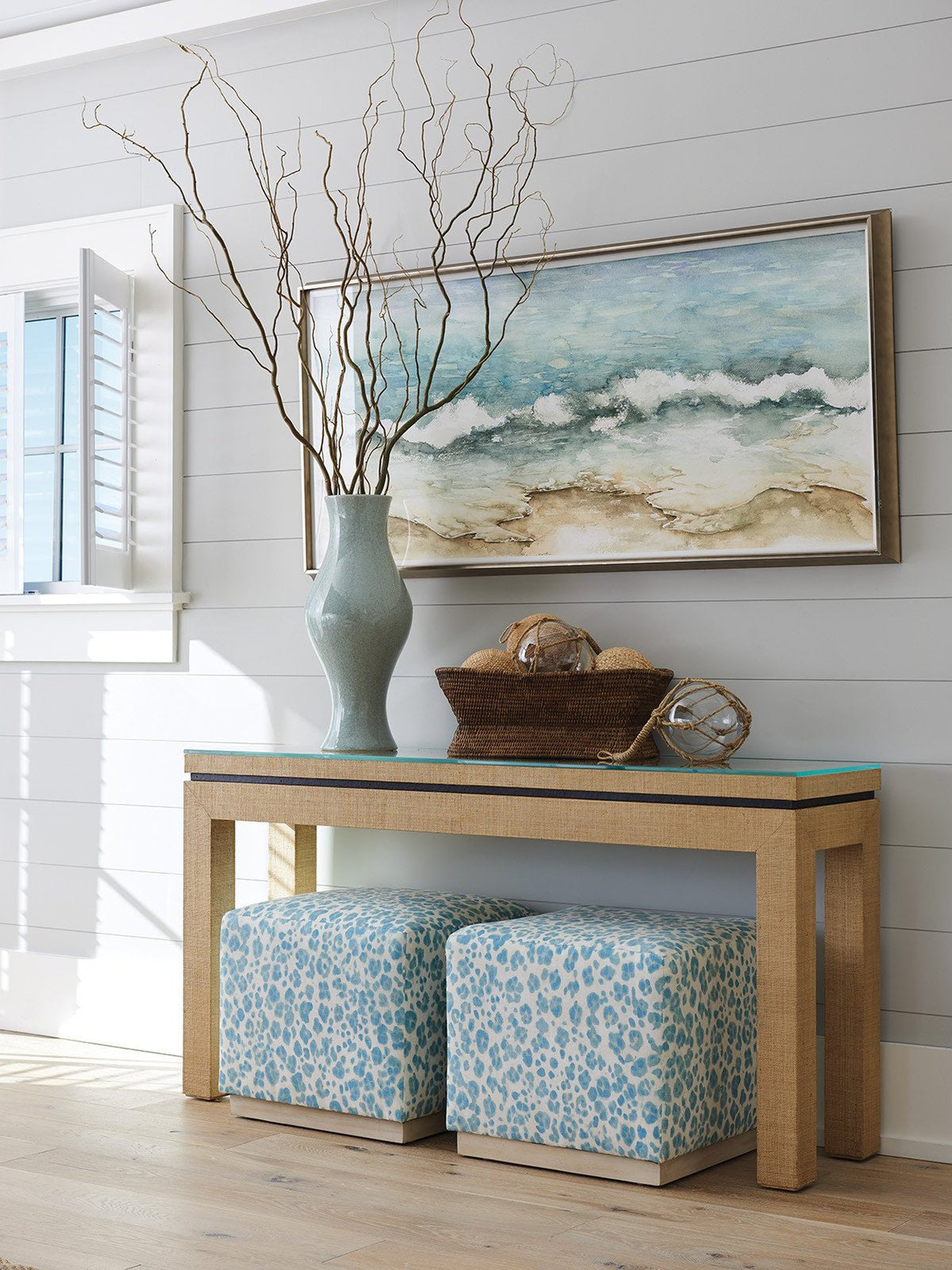 Barclay Butera Newport Harbor Raffia Console