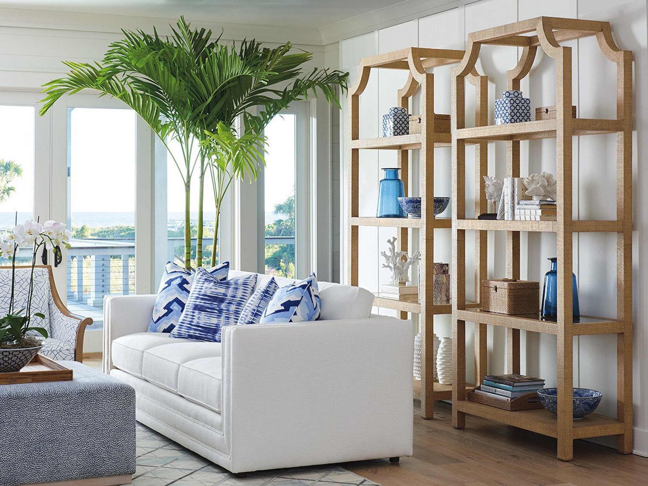 Barclay Butera Newport Beachcomber Raffia Etagere