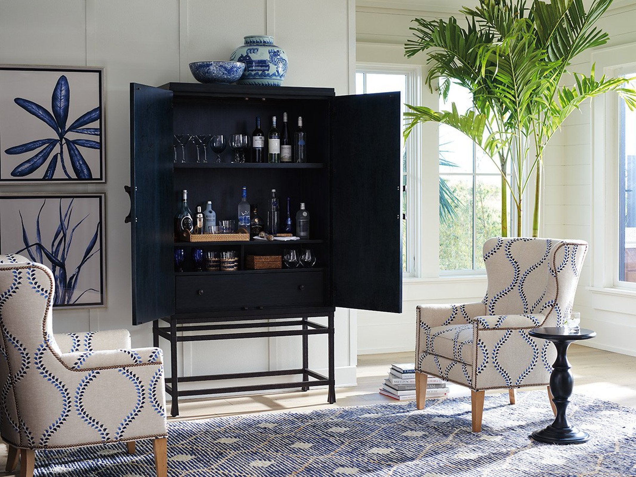 Barclay Butera Newport Jade Bar/Chest On Stand