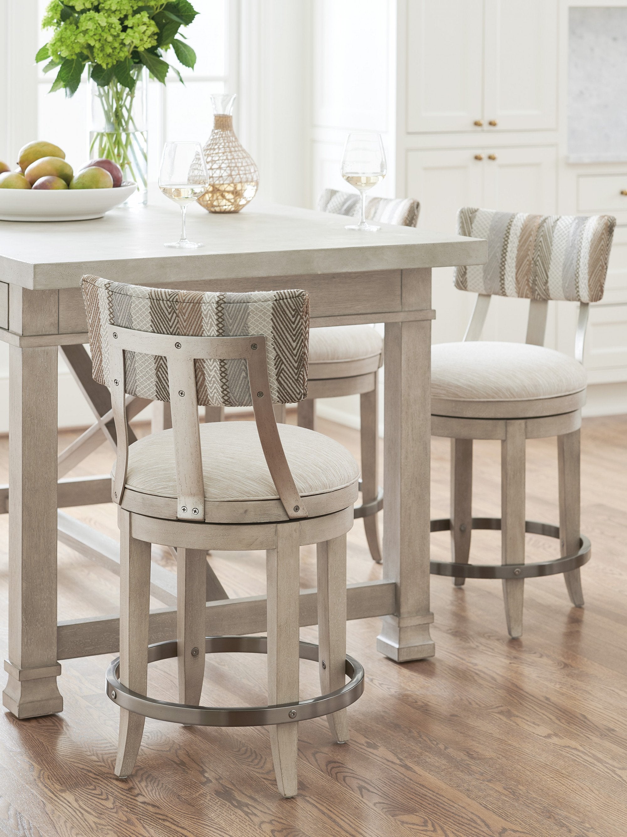 Barclay Butera Malibu Cliffside Swivel Upholstered Counter Stool Customizable
