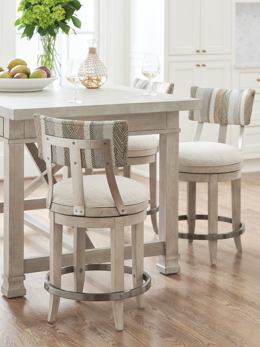 Barclay Butera Malibu Cliffside Swivel Upholstered Counter Stool As Shown